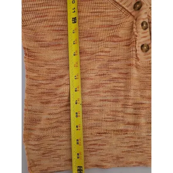 Free People Mercury‎ Heathered Henley V Neck Long Sleeve Sweater Women’s Size M - Picture 7 of 9